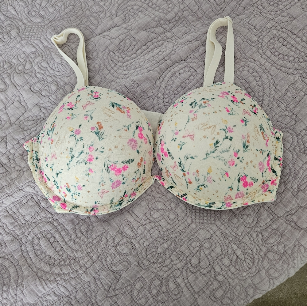 Victorias secret push up wired padded floral bra